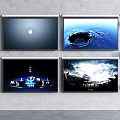 Projection Monitoring System With Multiple Wall Mounted Screens And High Definition