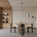 Modern dining table and chair combination 3d model
