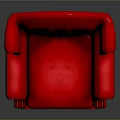 Red Leather Lazy Sofa with Tufted Design and Sturdy Wooden Legs