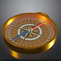Orange Metal Compass With Durable Casing Colorful Needles And Clear Scale 3d model