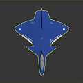Modern Blue Space Fighter Jet Model With Advanced Aerospace Design Elements