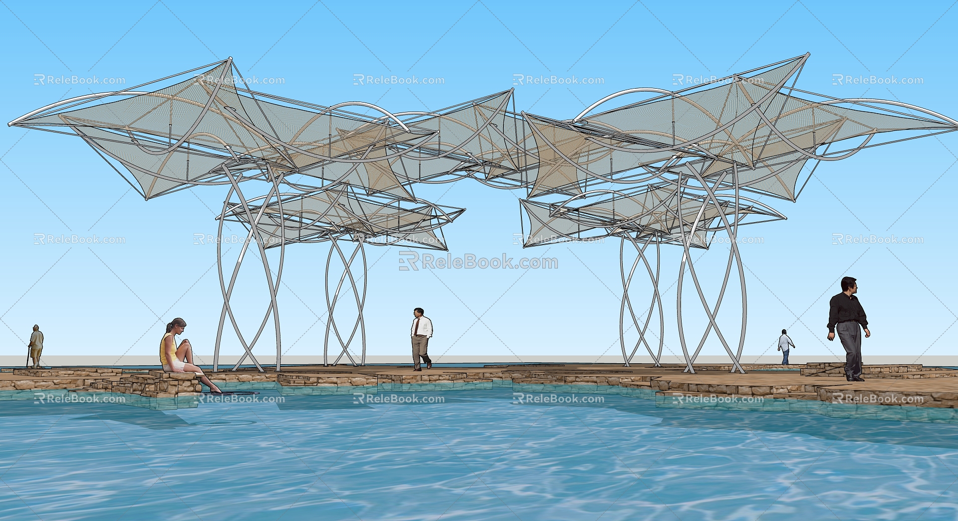 Modern Tensioned Membrane 3d model