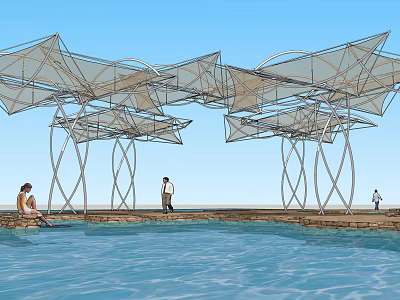 Modern Tensioned Membrane 3d model