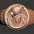 Exquisite Copper Colored Ring With Intricate Patterns And Decorative Details