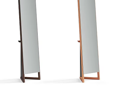 Modern Full Length Standing Mirrors With Dark And Brown Wooden Frames Design 3d model