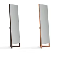 Modern Full Length Standing Mirrors With Dark And Brown Wooden Frames Design 3d model