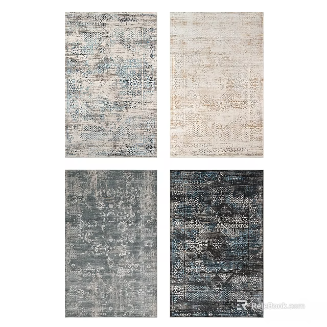 Square Rugs With Modern Abstract Patterns And Various Color Options For Home Decor 3d model
