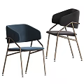 Modern Accent Chairs with Blue and Gray Velvet Upholstery and Metal Frame