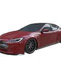 Red Modern Sports Sedan With Black Roof Aerodynamic Design And Alloy Wheels