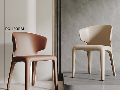 Modern Poliform Dining Chair 3d model