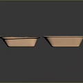 Practical Two Piece Light Pink Rectangular Tableware Set With Smooth Trays