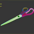 Red Handle Scissors For Daily Household Use With Sharp Stainless Steel Blades 3d model