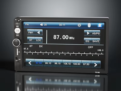 Pioneer Headphone Speaker Car Audio System With FM Radio Display And Control Buttons 3d model