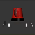 Red Warning Light With Square Base Mounting Holes And Illuminated Top