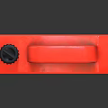 Red Plastic Storage Container With Handles Holes And Black Cap 3d model