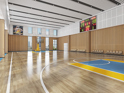 modern basketball court 3d model