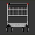 Sturdy Metal Shopping Cart With Upper Wire Basket Lower Shelf Red Handles Smooth Rolling Wheels