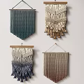 Different Colored Macramé Wall Hangings With Tassel And Chevron Patterns For Home Decor