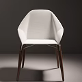 Comfortable Modern White Upholstered Dining Chair With Wooden Legs Design