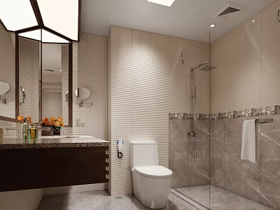 New Chinese Hotel Room Toilet 3d model
