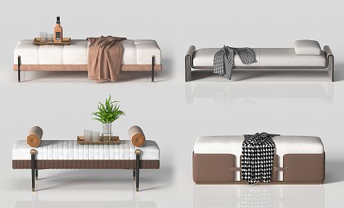 Modern Bed End Stool Bed End Stool Sofa Stool Combination 3d model