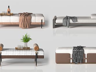 Modern Bed End Stool Bed End Stool Sofa Stool Combination 3d model