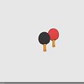 Two Table Tennis Rackets With Black Red Faces And Yellow Handles With Stars