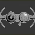 Futuristic Spacecraft Model Design Featuring Detailed Wing And Engine Structure
