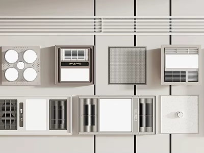 Modern Ceiling Ventilation Grilles Control Panels And HVAC Components For Home Use 3d model