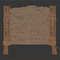 Traditional Architecture Model With Sloped Roof Ornate Carvings And Curved Eaves