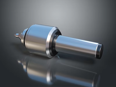 Metal Mechanical Component With Smooth Surface And Reflective Finish Cylindrical Design For Industrial Applications 3d model