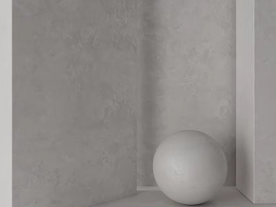 Gypsum Cornice Design in Corner with Gray Textured Walls and Ornate Patterns 3d model