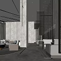 Modern Reception Area Sales Office Sales Center Marketing Center Negotiation Area Rest Area Water Bar Area Front Desk Club Center 3d model