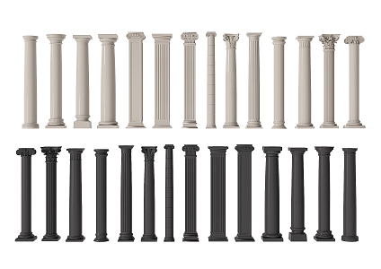 French Column Roman Column Carved Column Gypsum Column Square Column 3d model