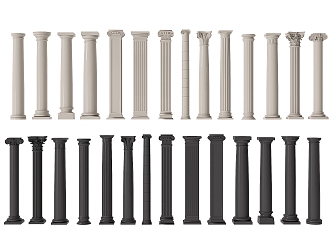 French Column Roman Column Carved Column Gypsum Column Square Column 3d model