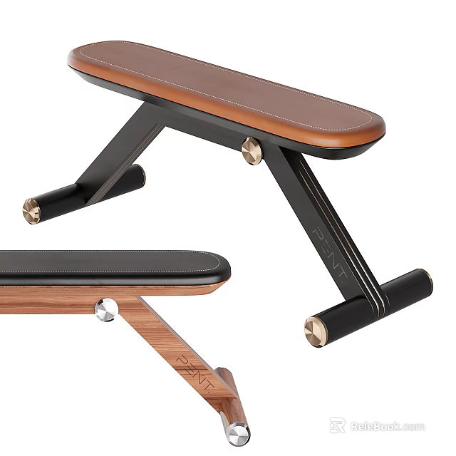 Modern Sturdy Sports Equipment Fitness Bench With Leather Top And Metal Frame Design 3d model 