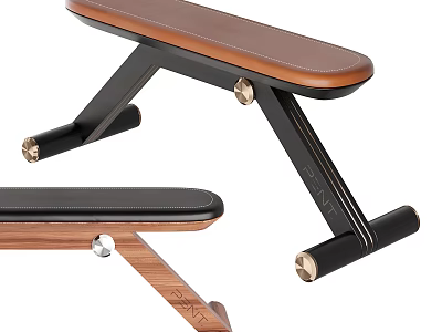 Modern Sturdy Sports Equipment Fitness Bench With Leather Top And Metal Frame Design 3d model