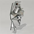 Modern Abstract Decorative Ornament Set With Geometric Polyhedral Mirror Finish For Contemporary Home Decor
