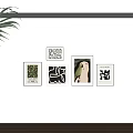 Stylish Wall Art Decor With Framed Paintings And Various Designs 3d model
