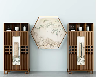 New Chinese Decorative Cabinet Decorative Cabinet Decoration 3d model