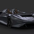 Gray Two Seat Convertible Sports Car With Modern Sleek Design And Brown Seats