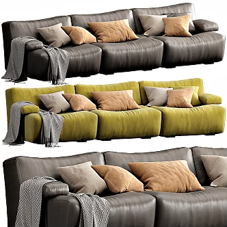 Poliform modern multiplayer sofa 3d model
