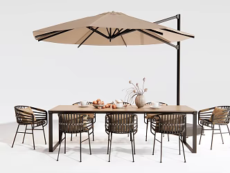 Modern Outdoor Table and Chair Dining Table and Chair Outdoor Chair Iron Table and Chair 3d model