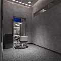 Modern Hair Salon Interior Design With Stylish Chairs Mirrors And Circular Lighting