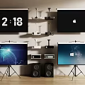 Projection Curtain Electric Curtain Projector Projection 3d model