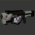 Sci Fi Futuristic Gun With Black And Blue Neon Accents Sleek Structure