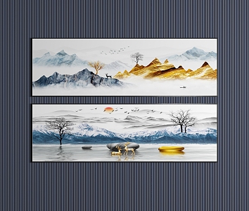 modern landscape painting decorative painting 3d model