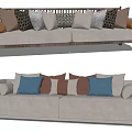 New Chinese Double Sofa Multi-Person Sofa 3d model