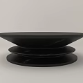 Black Modern Minimalist Coffee Table With Layered Marble Design And Smooth Surface