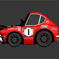 Shiny Red Toyota Small Race Car With Number 1 Stickers And Black Wheels